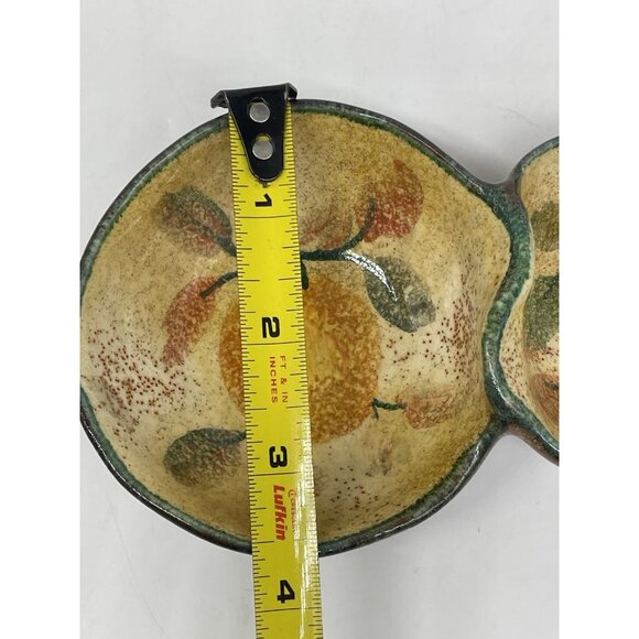 Modigliani Italy Terra Cotta Glazed Pottery Small Double Side Dish Condiment EUC - Picture 16 of 16